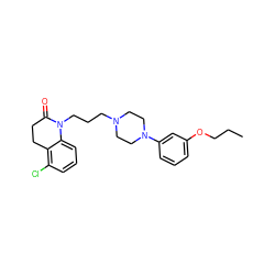 CCCOc1cccc(N2CCN(CCCN3C(=O)CCc4c(Cl)cccc43)CC2)c1 ZINC000013803886