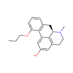 CCCOc1cccc2c1-c1cc(O)cc3c1[C@@H](C2)N(C)CC3 ZINC000040934132