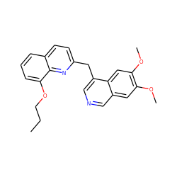 CCCOc1cccc2ccc(Cc3cncc4cc(OC)c(OC)cc34)nc12 ZINC000145098229