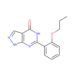 CCCOc1ccccc1-c1nc2[nH]ncc2c(=O)[nH]1 ZINC000003802570