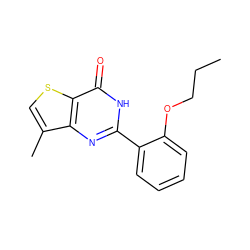 CCCOc1ccccc1-c1nc2c(C)csc2c(=O)[nH]1 ZINC000013755559