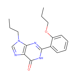 CCCOc1ccccc1-c1nc2c(ncn2CCC)c(=O)[nH]1 ZINC000013439777