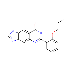 CCCOc1ccccc1-c1nc2cc3nc[nH]c3cc2c(=O)[nH]1 ZINC000008536336