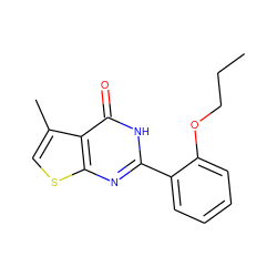 CCCOc1ccccc1-c1nc2scc(C)c2c(=O)[nH]1 ZINC000013755557