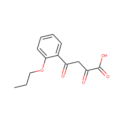 CCCOc1ccccc1C(=O)CC(=O)C(=O)O ZINC000013531955