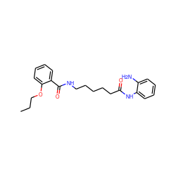 CCCOc1ccccc1C(=O)NCCCCCC(=O)Nc1ccccc1N ZINC000117588108