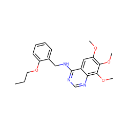 CCCOc1ccccc1CNc1ncnc2c(OC)c(OC)c(OC)cc12 ZINC000013834087