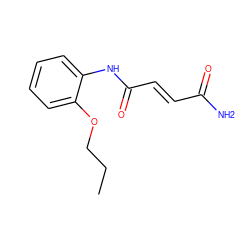 CCCOc1ccccc1NC(=O)/C=C/C(N)=O ZINC000001751836