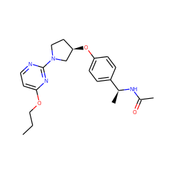 CCCOc1ccnc(N2CC[C@@H](Oc3ccc([C@H](C)NC(C)=O)cc3)C2)n1 ZINC000261139840