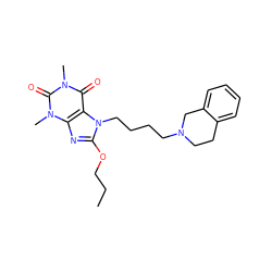 CCCOc1nc2c(c(=O)n(C)c(=O)n2C)n1CCCCN1CCc2ccccc2C1 ZINC000028652773