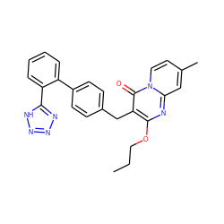 CCCOc1nc2cc(C)ccn2c(=O)c1Cc1ccc(-c2ccccc2-c2nnn[nH]2)cc1 ZINC000029551652