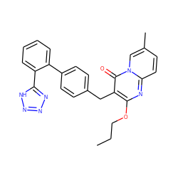 CCCOc1nc2ccc(C)cn2c(=O)c1Cc1ccc(-c2ccccc2-c2nnn[nH]2)cc1 ZINC000029489598