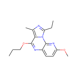 CCCOc1nc2ccc(OC)nc2n2c(CC)nc(C)c12 ZINC000049792530