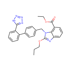 CCCOc1nc2cccc(C(=O)OCC)c2n1Cc1ccc(-c2ccccc2-c2nnn[nH]2)cc1 ZINC000001555096