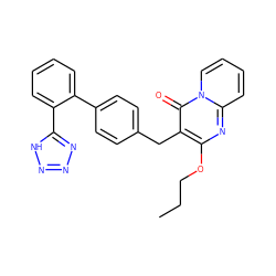 CCCOc1nc2ccccn2c(=O)c1Cc1ccc(-c2ccccc2-c2nnn[nH]2)cc1 ZINC000029489601