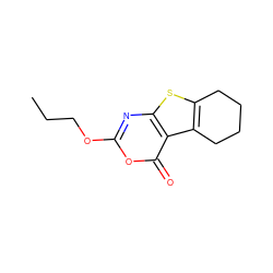 CCCOc1nc2sc3c(c2c(=O)o1)CCCC3 ZINC000013779491