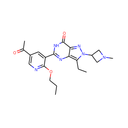 CCCOc1ncc(C(C)=O)cc1-c1nc2c(CC)n(C3CN(C)C3)nc2c(=O)[nH]1 ZINC000014955559