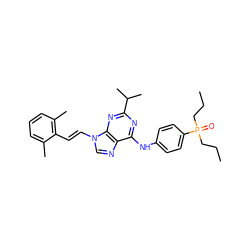 CCCP(=O)(CCC)c1ccc(Nc2nc(C(C)C)nc3c2ncn3/C=C/c2c(C)cccc2C)cc1 ZINC000042923075