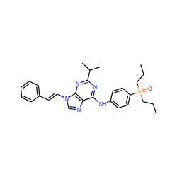 CCCP(=O)(CCC)c1ccc(Nc2nc(C(C)C)nc3c2ncn3/C=C/c2ccccc2)cc1 ZINC000045498266