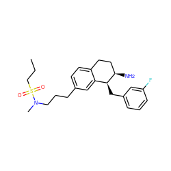 CCCS(=O)(=O)N(C)CCCc1ccc2c(c1)[C@H](Cc1cccc(F)c1)[C@H](N)CC2 ZINC000199682394