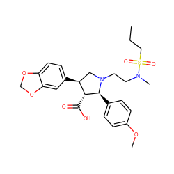 CCCS(=O)(=O)N(C)CCN1C[C@H](c2ccc3c(c2)OCO3)[C@@H](C(=O)O)[C@@H]1c1ccc(OC)cc1 ZINC000013765583