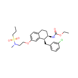 CCCS(=O)(=O)N(C)CCOc1ccc2c(c1)[C@H](Cc1cccc(Cl)c1)[C@H](NC(=O)OCC)CC2 ZINC000202732277