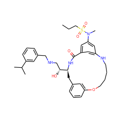 CCCS(=O)(=O)N(C)c1cc2cc(c1)C(=O)N[C@H]([C@H](O)CNCc1cccc(C(C)C)c1)Cc1cccc(c1)OCCCCN2 ZINC000049757226