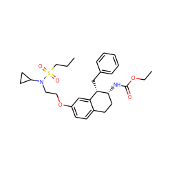 CCCS(=O)(=O)N(CCOc1ccc2c(c1)[C@H](Cc1ccccc1)[C@H](NC(=O)OCC)CC2)C1CC1 ZINC000202734732