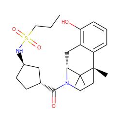 CCCS(=O)(=O)N[C@@H]1CC[C@@H](C(=O)N2CC[C@@]3(C)c4cccc(O)c4C[C@@H]2C3(C)C)C1 ZINC000205483461