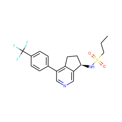 CCCS(=O)(=O)N[C@@H]1CCc2c(-c3ccc(C(F)(F)F)cc3)cncc21 ZINC000205709633