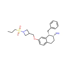 CCCS(=O)(=O)N1CC(COc2ccc3c(c2)[C@H](Cc2ccccc2)[C@H](N)CC3)C1 ZINC000142532212