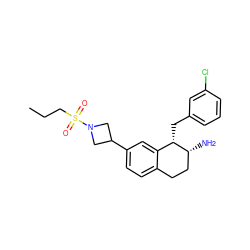 CCCS(=O)(=O)N1CC(c2ccc3c(c2)[C@H](Cc2cccc(Cl)c2)[C@H](N)CC3)C1 ZINC000088261130