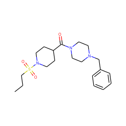 CCCS(=O)(=O)N1CCC(C(=O)N2CCN(Cc3ccccc3)CC2)CC1 ZINC000020725320