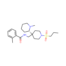 CCCS(=O)(=O)N1CCC(CNC(=O)c2ccccc2C)([C@@H]2CCCCN2C)CC1 ZINC000040865702