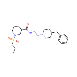 CCCS(=O)(=O)N1CCC[C@H](C(=O)NCCN2CCC(Cc3ccccc3)CC2)C1 ZINC000004111159