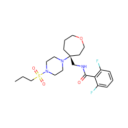 CCCS(=O)(=O)N1CCN([C@]2(CNC(=O)c3c(F)cccc3F)CCCOCC2)CC1 ZINC000095584506