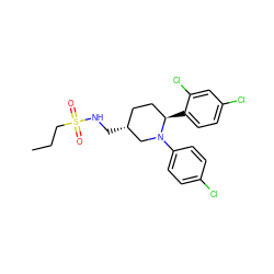 CCCS(=O)(=O)NC[C@@H]1CC[C@@H](c2ccc(Cl)cc2Cl)N(c2ccc(Cl)cc2)C1 ZINC000045338239