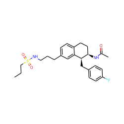 CCCS(=O)(=O)NCCCc1ccc2c(c1)[C@H](Cc1ccc(F)cc1)[C@H](NC(C)=O)CC2 ZINC000088260932