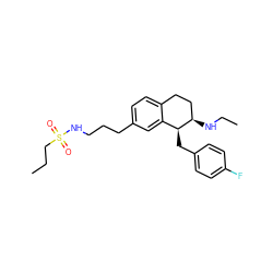 CCCS(=O)(=O)NCCCc1ccc2c(c1)[C@H](Cc1ccc(F)cc1)[C@H](NCC)CC2 ZINC000088260945