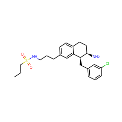 CCCS(=O)(=O)NCCCc1ccc2c(c1)[C@H](Cc1cccc(Cl)c1)[C@H](N)CC2 ZINC000202732705