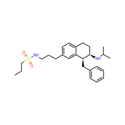 CCCS(=O)(=O)NCCCc1ccc2c(c1)[C@H](Cc1ccccc1)[C@H](NC(C)C)CC2 ZINC000143544671