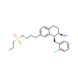 CCCS(=O)(=O)NCCCc1ccc2c(c1)[C@H](Cc1ccccc1Cl)[C@H](N)CC2 ZINC000088260916