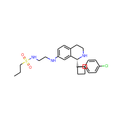 CCCS(=O)(=O)NCCNc1ccc2c(c1)[C@@H](C1(c3ccc(Cl)cc3)CCC1)NCC2 ZINC000114978655