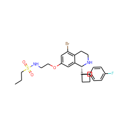 CCCS(=O)(=O)NCCOc1cc(Br)c2c(c1)[C@@H](C1(c3ccc(F)cc3)CCC1)NCC2 ZINC000146454214