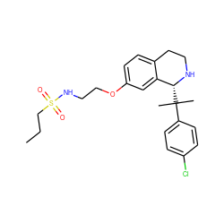 CCCS(=O)(=O)NCCOc1ccc2c(c1)[C@@H](C(C)(C)c1ccc(Cl)cc1)NCC2 ZINC000117330330