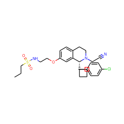 CCCS(=O)(=O)NCCOc1ccc2c(c1)[C@@H](C1(c3ccc(Cl)cc3)CCC1)N(CC#N)CC2 ZINC000115176678