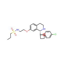 CCCS(=O)(=O)NCCOc1ccc2c(c1)[C@@H](C1(c3ccc(Cl)cc3)CCC1)NCC2 ZINC000114977230