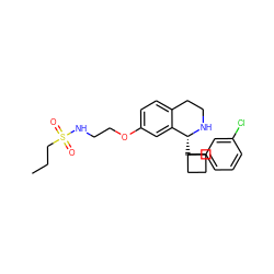 CCCS(=O)(=O)NCCOc1ccc2c(c1)[C@@H](C1(c3cccc(Cl)c3)CCC1)NCC2 ZINC000114980258