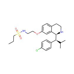 CCCS(=O)(=O)NCCOc1ccc2c(c1)[C@H]([C@H](c1ccc(Cl)cc1)C(C)C)NCC2 ZINC000147452555