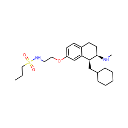 CCCS(=O)(=O)NCCOc1ccc2c(c1)[C@H](CC1CCCCC1)[C@H](NC)CC2 ZINC000142969801